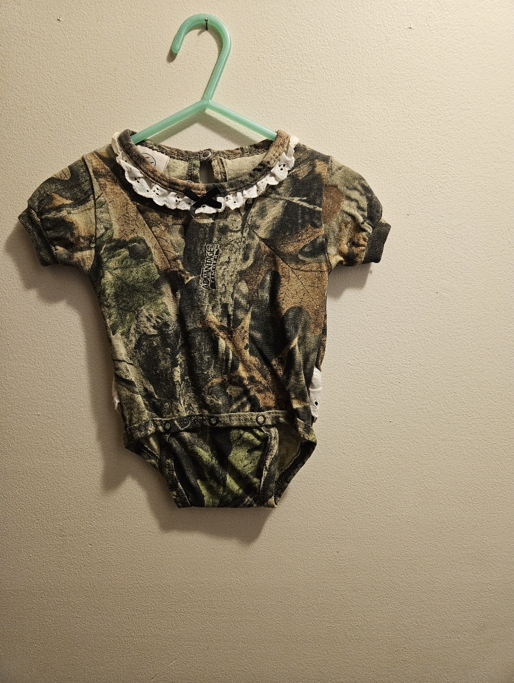 Infant Camo Bodysuit with Lace Collar